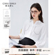 秋水伊人慵懶隨意法式翻領(lǐng)襯衫年秋季新款女設計感七分袖上衣 本白 L