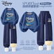 迪士尼（Disney）童裝兒童冬季運動(dòng)套裝2025冬季新款加絨保暖女童冬裝衛衣 迪飛馳靛藍+迪字米奇K藏青 160