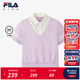 FILA【絲柔棉】斐樂(lè )兒童童裝上衣2025年秋季新款女大童短袖POLO衫 靚麗紫-PU 150
