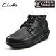 Clarks其樂(lè )商務(wù)男鞋高幫靴純羊毛男棉鞋保暖防滑底冬季頭層牛皮男靴子 黑色 41
