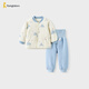 童泰（TONGTAI）寶寶套裝秋冬季純棉夾棉嬰兒衣服兒童內衣睡衣家居服藍色90cm