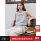 范思藍恩可愛(ài)休閑風(fēng)無(wú)袖襯衫女夏季2025新款格子設計感上衣2649 藍白格子 S