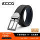 愛(ài)步（ECCO）商務(wù)休閑皮帶 金屬針扣腰帶男9105892 黑色/午夜藍100cm禮盒裝