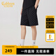 卡賓（CABBEEN）【老花滿印】重磅休閑短褲男2024夏新款寬松運動褲潮流五分褲 煤黑色01 M (170) 48/170