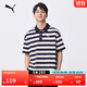 彪馬（PUMA）純棉寬松條紋短袖T恤POLO衫男女新款夏季運動(dòng)上衣 633857 海軍藍-16 M (175/96A)