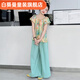 白葵曼2025新款女童夏季碎花短袖長(cháng)褲兩件套洋氣時(shí)髦 碧綠碎花套裝【優(yōu)質(zhì)款】 配發(fā)圈 120 建議身高110-120