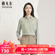 雅戈爾（YOUNGOR）長(cháng)袖襯衫女條紋雪紡襯衫化纖面料垂性好手感舒適商場(chǎng)同款 綠色條紋 37