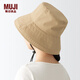 無印良品（MUJI）使用不易沾水帶不易沾水圓帽漁夫帽 帽子 遮陽帽 帶掛繩 DBA21A2S 米色 55-57cm