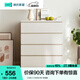 林氏家居現(xiàn)代簡(jiǎn)約北歐小戶(hù)型四斗柜抽屜柜子收納柜儲(chǔ)物柜臥室客廳LS187E 【白色】0.8米四斗柜-防倒器