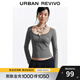UR2025冬季新款女裝簡(jiǎn)約松弛感亨利領(lǐng)短款修身T恤UYB450013 花灰 M