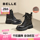 百麗（Belle）七夕禮物時尚復(fù)古馬丁靴女戶外徒步短靴B2302DZ4 黑色-絨里 37 (235mm)