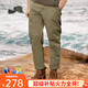 AKCLUB新復古回潮棉質(zhì)親膚透氣小錐休閑工裝褲男AK男裝2012218 軍卡其 32