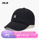 MLB帽子男女情侶同款張凌赫明星同款軟頂棒球帽3ACPB045N-50BKS-F