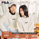 FILA 斐樂(lè )女裝衛衣男女同款套頭衛衣秋冬情侶款休閑加絨保暖長(cháng)袖上衣 奶鹽白-IV S 165/88A/S