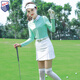 ZG-6ZG6高爾夫女裝球服衣服女套裝長(cháng)袖T恤上衣防走光白色半身裙子 上衣+褲裙 M