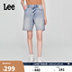 Lee25新品舒適版五袋款設計淺藍色女百慕大牛仔短褲顯瘦潮A08096