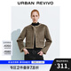 UR秋冬新款女裝摩登質(zhì)感金屬扣毛絨圓領(lǐng)外套UWM140021 深咖棕 XS