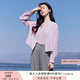 香影米白色薄款襯衫上衣女2025夏季新款吊帶兩件套慵懶風(fēng)寬松襯衣 紫色 M 160/84A/95-110斤