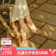 73Hours小桃同款女鞋馬德里漫步2025夏季新品方頭純色細(xì)跟一字拖