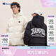 Champion【王俊凱同款】冠軍潮牌情侶羽絨服2024秋冬新款連帽加厚外套 米白色 L