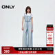 ONLY2025秋季新款做舊水洗寬松闊腿褲長褲背帶牛仔褲女|125164004 J32 洗水牛仔藍 XS XS標準褲長