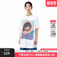 幻走（MOVEUP）2025夏季新款.FUN系列短袖圓領(lǐng)貓咪印花中長(cháng)款T恤女 純白 L