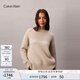 Calvin KleinJeans25秋季新款女士休閑通勤ck提花圓領(lǐng)打底針織衫毛衣44D359G PD7-卡其米 S