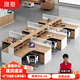 晟晏職員辦公桌椅組合簡(jiǎn)約現代2/4/6人工位屏風(fēng)隔斷財務(wù)員工辦公桌  干字型6人位+柜+椅