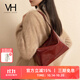 VANESSA HOGAN VH女包冉冉hobo包松弛高級感通勤手提包油蠟牛皮斜挎單肩包包 安可拉紅-中號
