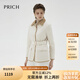 PRICH【中空保暖】復(fù)古菱格輕薄絎縫棉服冬季新款棉衣短外套女 64奶油色 L 165