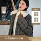 茵曼復(fù)古格紋花苞羽絨服2025冬女裝新款毛絨翻領(lǐng)短款外套 彩格 S
