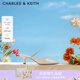 CHARLES&KEITH亮鉆一字帶尖頭高跟穆勒拖鞋七夕禮物送女友CK1-60920353 Cream奶白色 38