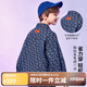 ASK JUNIOR男童外套秋季兒童字母滿印休閑牛仔夾克外套 藍(lán)色 170