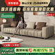 勞倫斯沙發(fā)意式鋼琴鍵頭層牛皮沙發(fā)客廳現代簡(jiǎn)約鋼琴鍵佛山沙發(fā) 3.2M多人位【高承重金屬底架】 2.0MM加厚摔紋小黃牛皮