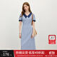 范思藍恩格紋miu系學(xué)院風(fēng)連衣裙2025夏季新款少女氣質(zhì)通勤2699 海鹽梔子藍 S