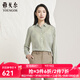 雅戈爾（YOUNGOR）長(cháng)袖襯衫女條紋雪紡襯衫化纖面料垂性好手感舒適商場(chǎng)同款 綠色條紋 37