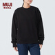 無(wú)印良品（MUJI）女式 毛圈 運動(dòng)衫 女士衛衣外套女款春秋 BBQ92C4S 黑色 L (165/88A)