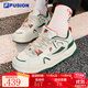 FILA FUSION斐樂(lè )女鞋BANK II XMAS滑板生活鞋女2025新款酷板鞋女 奶白/伊甸綠-GE 37.5