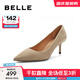 百麗（Belle）92系列高跟鞋女商場(chǎng)款百搭單鞋3Y6B2AQ4 酒塞杏 38 (240mm)
