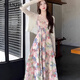 棉致春秋穿搭一整套法式碎花吊帶連衣裙女裝海邊度假沙灘裙子兩件套裝 吊帶裙+開衫 【套裝】 L 建議110-125斤