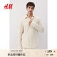 H&M男裝襯衫2025夏季新款時尚長袖標(biāo)準(zhǔn)版型亞麻混紡襯衣1256945淺米色M 175/100