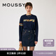 moussy 女裝新品校園風(fēng)做舊LOGO印花長(cháng)袖T恤女010GAQ90-5340 140海軍藍 均碼 00020/F