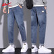 回力牛仔褲男士春秋2025新款寬松直筒潮牌休閑百搭工裝夏季長(cháng)褲子 藍色 30