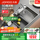 九牧（JOMOO）廚房水槽大單槽洗菜盆一體盆304不銹鋼納米洗碗槽瀑布魔法師水槽 【納米灰】收納瀑布水槽-78*48