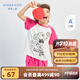 愛(ài)慕兒童親子裝夏季短袖T恤男孩女孩短袖短褲休閑運(yùn)動(dòng)裝一家三口精梳棉A唯 女孩上衣AK1419691 120