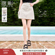 香影波點(diǎn)牛仔半身裙女2025夏季新款米色高腰a字裙甜美小個(gè)子短裙 米色 M