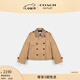 蔻馳（COACH）奧萊女士經(jīng)典標志領(lǐng)短款風(fēng)衣 卡其色 S