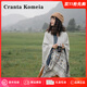 CRANTA KOMEIA民族風(fēng)披肩女秋冬季外搭西藏旅游護肩圍巾生日禮物送女友老婆 米白色 高級感送女朋友愛人實用高檔