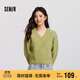 森馬（Semir）毛衣女冬季短款含羊毛破洞V領(lǐng)毛衫辣妹個(gè)性ins小個(gè)子101724107032