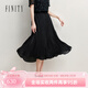 菲妮迪（FINITY）半身裙2025夏季新款簡(jiǎn)約氣質(zhì)百搭通勤顯瘦A字半裙女 黑色 M